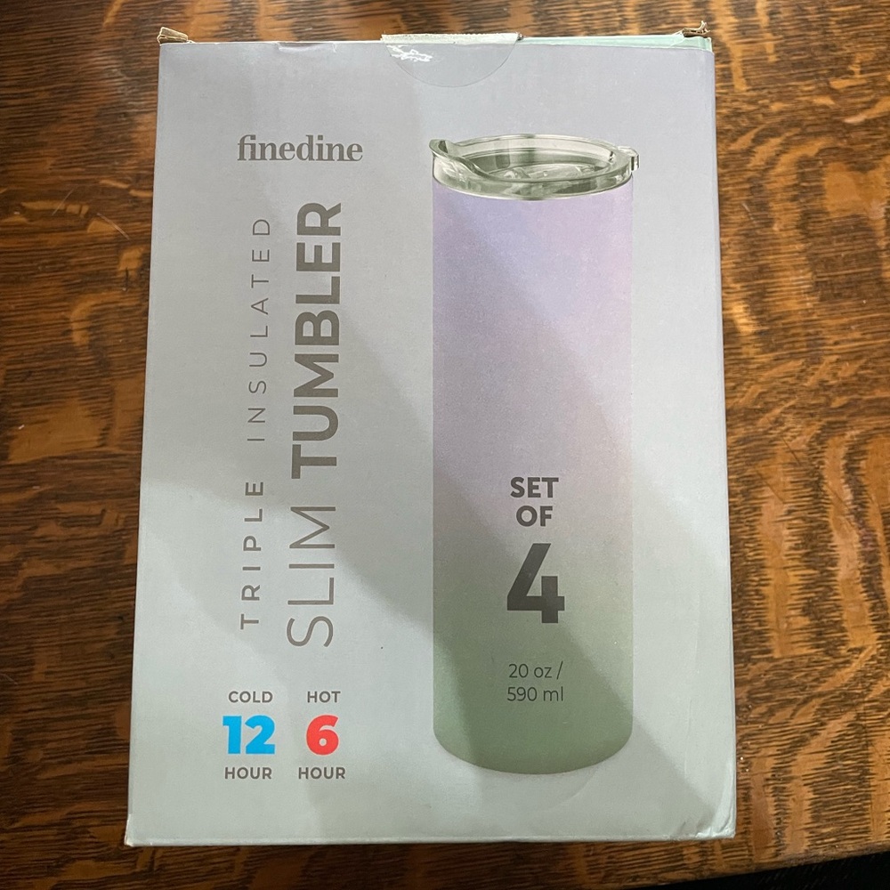 20 oz slim tumbler- 4 pack